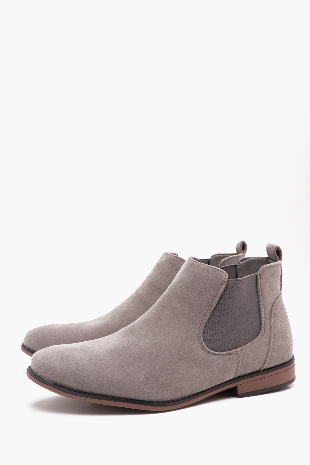 Mens light grey hot sale suede chelsea boots